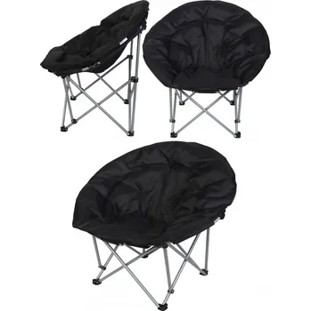 kempingová židle VÝLETNÍ SKLÁDACÍ ŽIDLE 83x80x40CM ČERNÁ