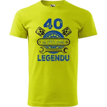 Pánské oblečení Pánské tričko 40 let legenda Velikost: XL, Barva trička: Limetková