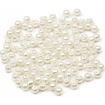 Obraz Voskované skleněné perly Stoklasa 4 mm světle krémové 50 g