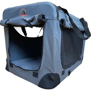 přepravka pro zvíře Skládací přenosná bouda - kennelka HS - šedá Velikost: D 70 x Š 52 x V 52 cm