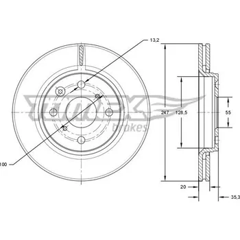 Brzdový kotouč Brzdový kotouč TOMEX Brakes TX 71-55