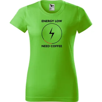 Dámské tričko Dámské tričko s potiskem Need coffee Barva trička: Apple green, Velikost: XS