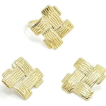 Prsten Foxette Prsten a náušnice Patch - UNI / 51-60 / PVD Zlatý F-4410