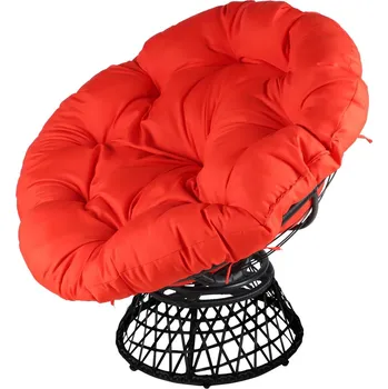 Křeslo OTOČNÉ ZAHRADNÍ KŘESLO O 360 STUPŇŮ S ČERVENÝM POLŠTÁREM