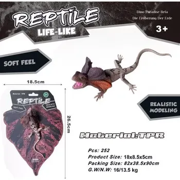 plyšák Gumová ještěrka – agama límcová 18 cm