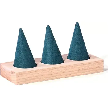 Šperkovnice Stojánek, dekolt aranžovací sametový prst 3x zelený (DRD3P-Z)