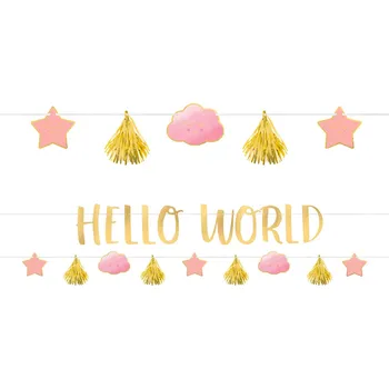 Amscan / Reithmüller Banner Oh Baby růžový, 2 ks