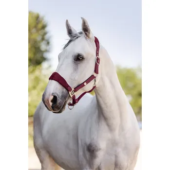 Waldhausen Ohlávka Rom, sametově červená Barva: Tmavě červená, Velikost: FULL