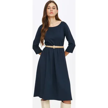 Dámské šaty Top Secret dámské šaty s páskem tmavě modré Velikost: 34