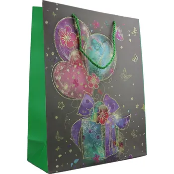 Dárková krabička Pro Háčkování Dárková taška s glitry 26x32x10 cm balónky