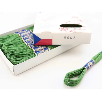 Příze Niťárna Vyšívací příze Mouline 6662 - středně zelená