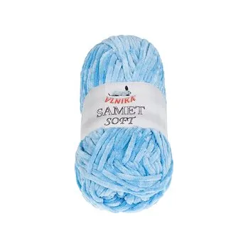 Galanterie Příze SAMET - světle modrá - 100g / 100 m