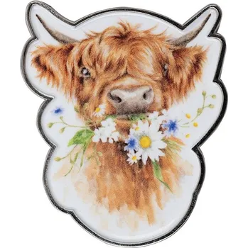 Brož Kovová brož Wrendale Designs "Daisy Coo" - Kráva