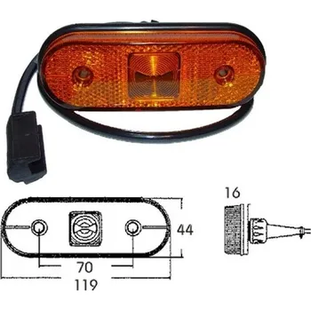 Svítilna Svítilna poziční boční unipoint 24v/1,3w 119x44x16 ass1/ass2 s kabelem 1,5m 31200403_A, , ,