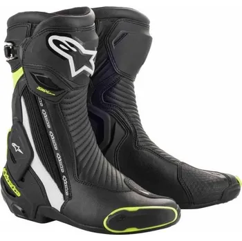 Moto obuv Boty SMX PLUS 2, ALPINESTARS (černá/bílá/ žlutá fluo) 2026 37