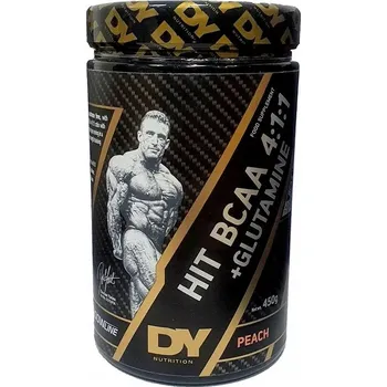 Aminokyselina BCAA Prášek Dorian Yates HIT BCAA 4:1:1 + Glutamin, Broskev - 450g Dorian Yates 450 g broskvová příchuť