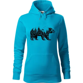 Pánská mikina Dámská mikina Medvěd Velikost (žena): XL, Vyberte barvu: Tyrkysová