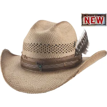 Klobouk Wagon Mound – westernový klobouk z pravé Panamy, přírodní (distressed) Velikost: 57 cm (M)