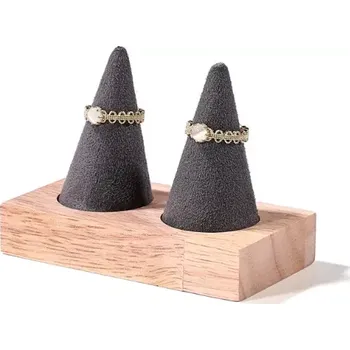 Šperkovnice Stojánek, dekolt aranžovací sametový prst 2x šedý (DRD2P-S)