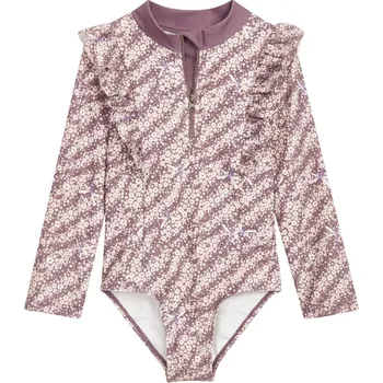 Dívčí plavky Jednodílné plavky Playshoes dlouhý rukáv vážka UPF50+