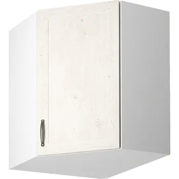 Obývací stěna Horní rohová skříňka, bílá / sosna skandinávská, ROYAL G60N