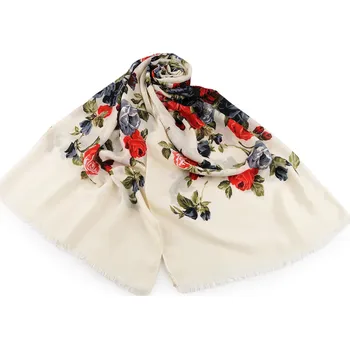 Šátek Šátek / šála / pléd růže 80x175 cm Varianta: 1 krémová světlá, Balení: 1 ks