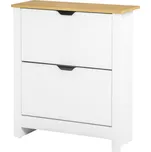 HOMCOM Výklopný botník se 2 přihrádkami na 12 párů bot bílá