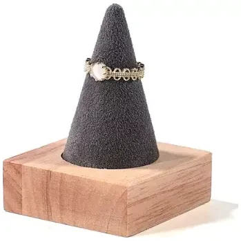 Šperkovnice Stojánek, dekolt aranžovací sametový prst 1x šedý (DRD1P-S)