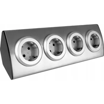 Elektrická zásuvka Zásuvková lišta do desky stolu Orno stříbrná
