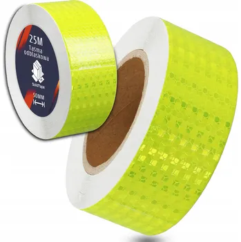 Reflexní Páska Samolepicí Konturová Zelená Role 25M Výstražná 5cm