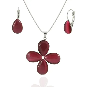 Souprava šperků Foxette Vínová Cats Eye souprava šperků - Vínová / Originální JF_0188