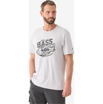 Pánské tričko CAPERLAN Rybářské bavlněné tričko s krátkým rukávem s potiskem okounka XL ČERNÁ|ŠEDÁ