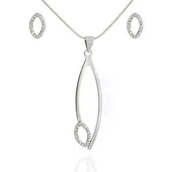 Souprava šperků Foxette Ocelový přívěsek se zirkony - Čirá / Originální JF_0389