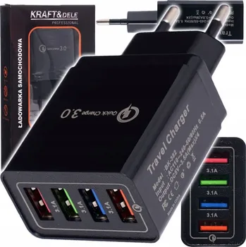 RYCHLÁ SÍŤOVÁ NABÍJEČKA ADAPTÉR 4x USB QUICK CHARGE 3.0