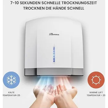 Vysoušeč rukou Automatický elektrický sušič rukou k montáži na zeď - Plussen