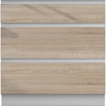 Obývací pokoj Dolní skříňka D 80 3, dub sonoma/bílá, LINE