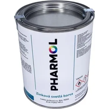 barva na kov PHARMOL Zinková antikorozní barva Zink Hell, 1 litr, proti reznutí a korozi kovů včetně oceli