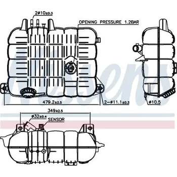 Palivová nádrž Nádrž expanzní se snímačem volvo fhii, fh16, fh4 euro 6, rvi c/k/t 0236610_A, , ,