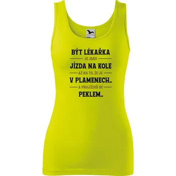 Dámské oblečení Dámské tílko s potiskem Být lékařka Velikost: S, Barva: Limetková