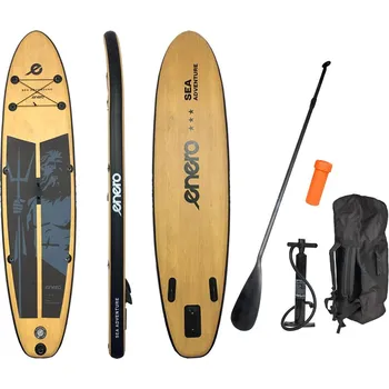 Vodní sport SET - PADDLE BOARD 145KG NAFUKOVACÍ NEPTUN DŘEVĚNÝ ENERO 320x76x15CM