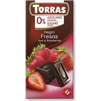 Čokoláda Torras Hořká čokoláda s jahodami 75g