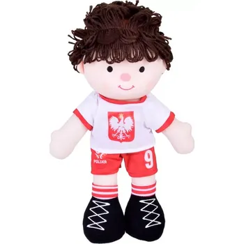 Panenka Hadrová plyšová panenka fotbalista v polském dresu