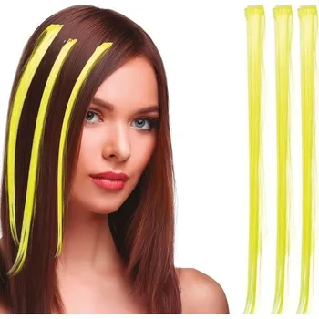 Příčesek Guirca Příčesek do vlasů žlutý 50 cm 3 ks