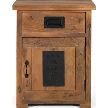 Noční stolek Industriální dřevěný noční stolek Jupiter 64cm mango