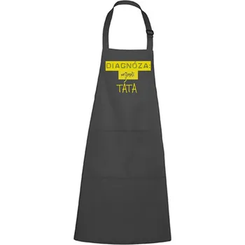 Kuchyňská zástěra Kuchařská zástěra s potiskem Diagnóza táta Barva zástěry: Antracitová