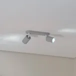 TK Lighting Stropní bodové světlo Livia, šedé, 35 cm, 2-bodové, kov, GU10 šedý 2 x 10 W LED - Doprava zdarma