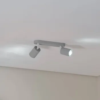 Lampička TK Lighting Stropní bodové světlo Livia, šedé, 35 cm, 2-bodové, kov, GU10 šedý 2 x 10 W LED - Doprava zdarma