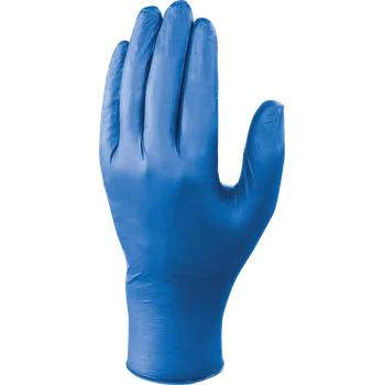Pracovní rukavice Pracovní jednorázové rukavice Delta Plus V1420 Barva: Modrá, Velikost rukavic: 8/9 (M) KValitní nitrilové rukavice