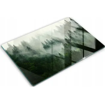 Obraz Kryt Tvrzené Sklo s Ozdobným Vzorem Velký 80x52 cm Mlhavá lesní Krajina