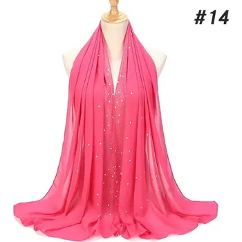 Šála šifonový přehoz přes ramena s perličkami Barva: Růžová